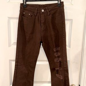 shein brown flare jeans.